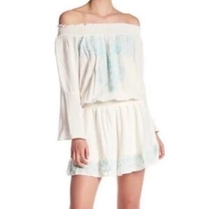 NWT Surf Gypsy Off Shoulder Cream Mini Dress